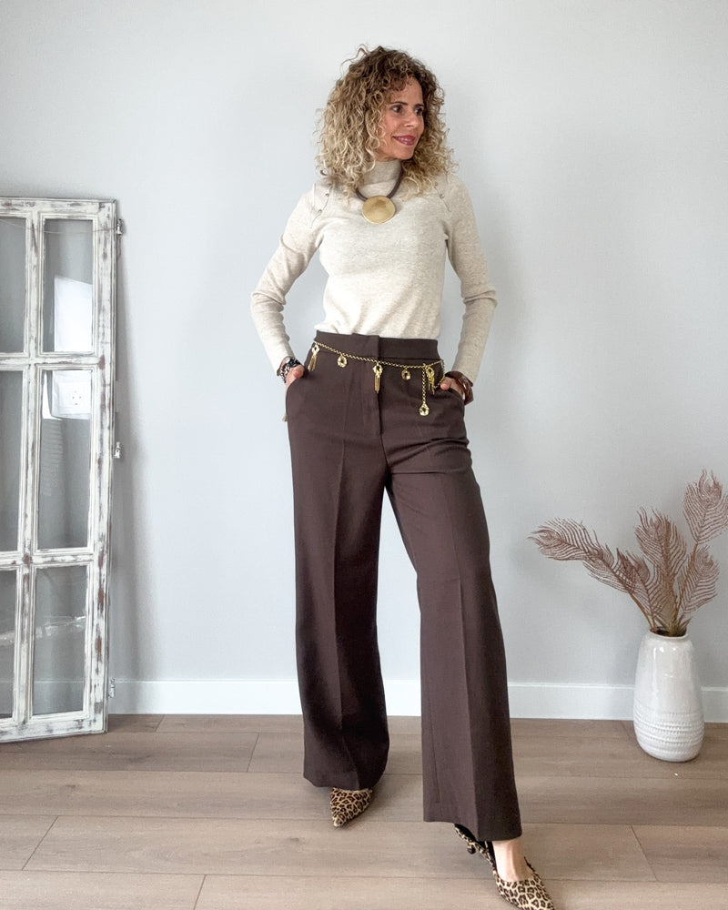 Pantalón marrón clásico