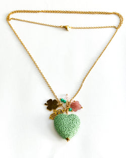 COLLAR CORAZÓN MENTA