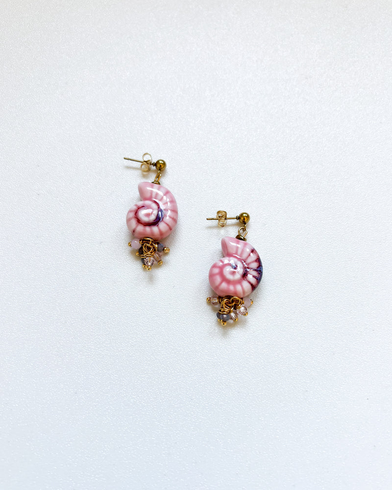 PENDIENTE CONCHA ROSA