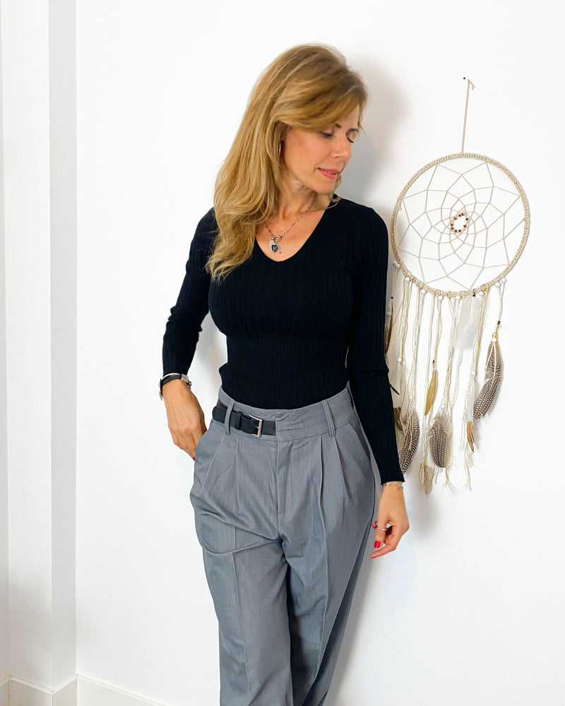 Pantalón gris polipiel