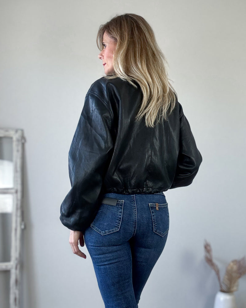 Cazadora black bomber