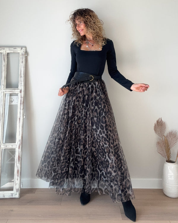 Falda tul print