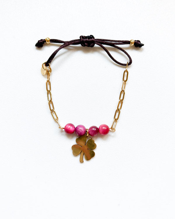 PULSERA FUCSIA BOLAS