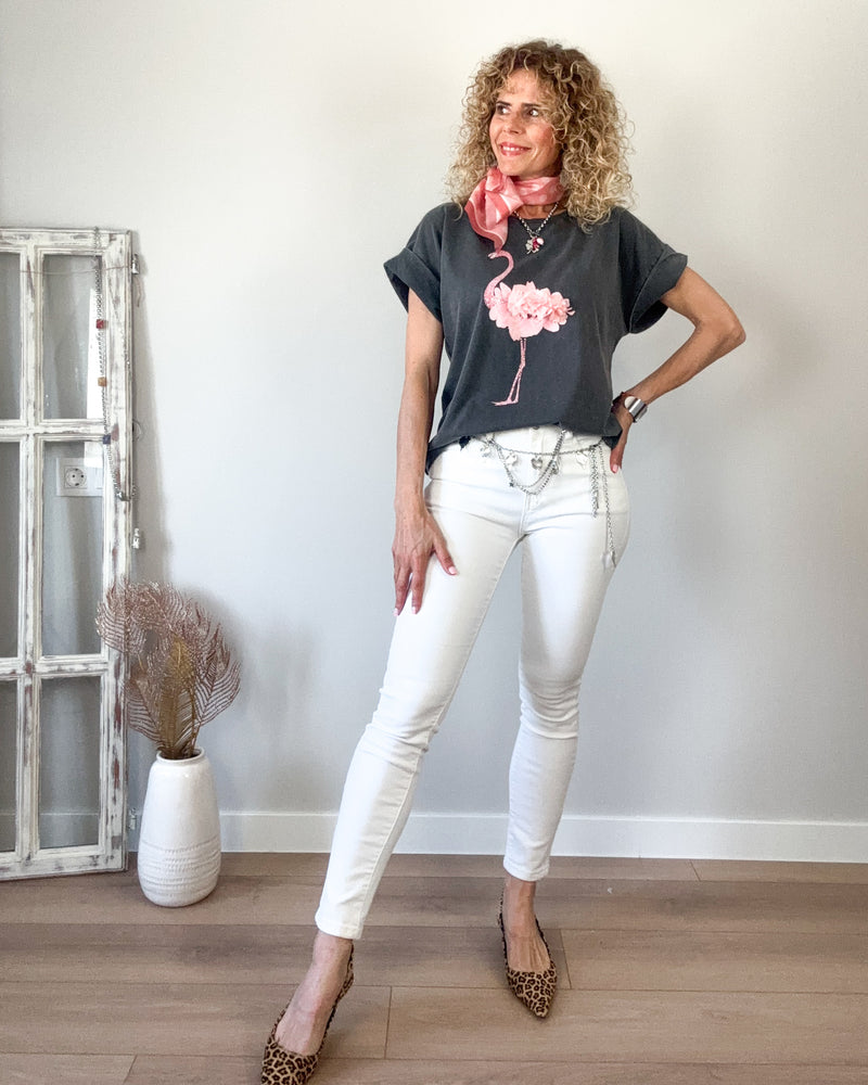 Camiseta gris flamenco
