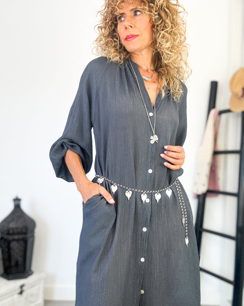 Vestido kaftán antracita