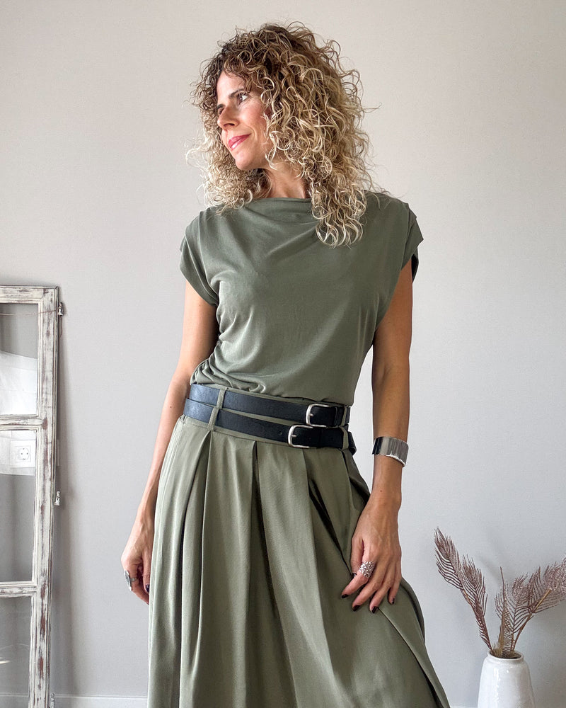 Falda verde cinturon