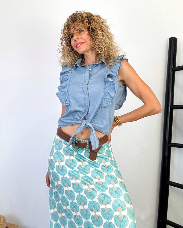 Blusa denim lazada