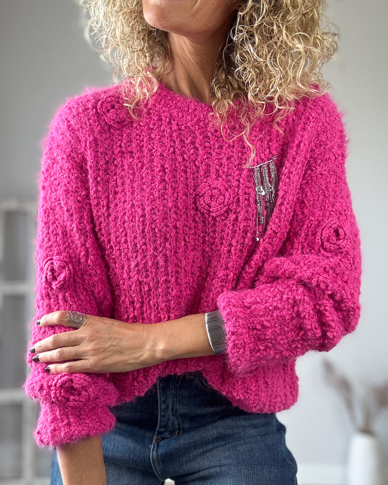 Jersey flor fucsia