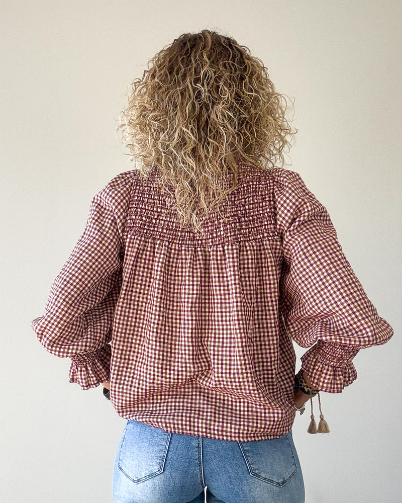Blusa cuadros engomada