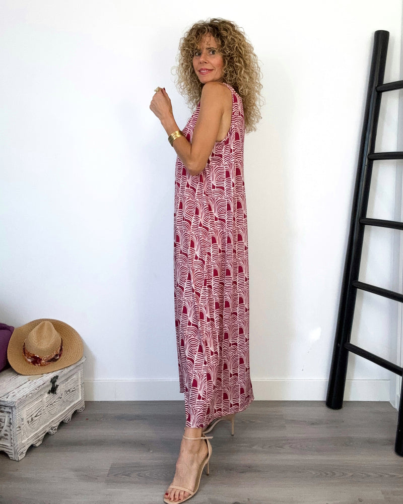 Vestido punto guinda