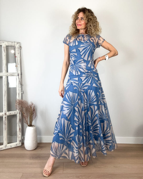 Vestido tul cielo blue