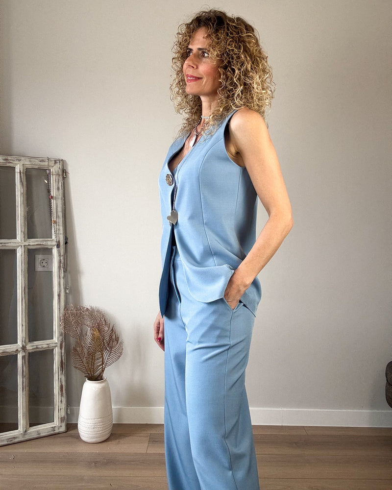 Conjunto chaleco azul