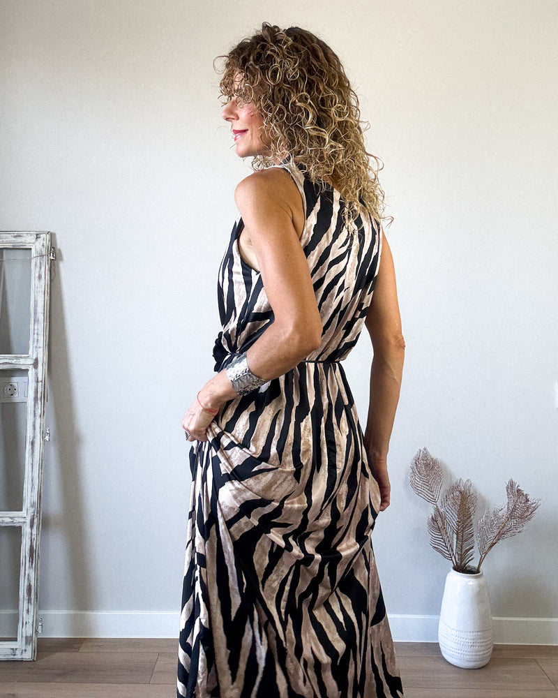 Vestido negro estampado