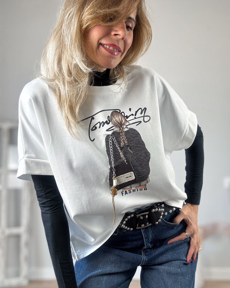 Camiseta girl marron