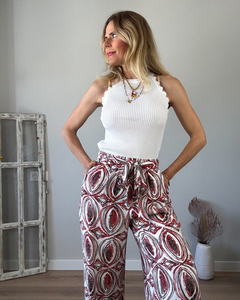 Pantalón amplio teja