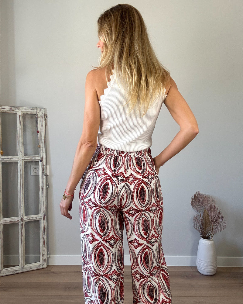 Pantalón amplio teja