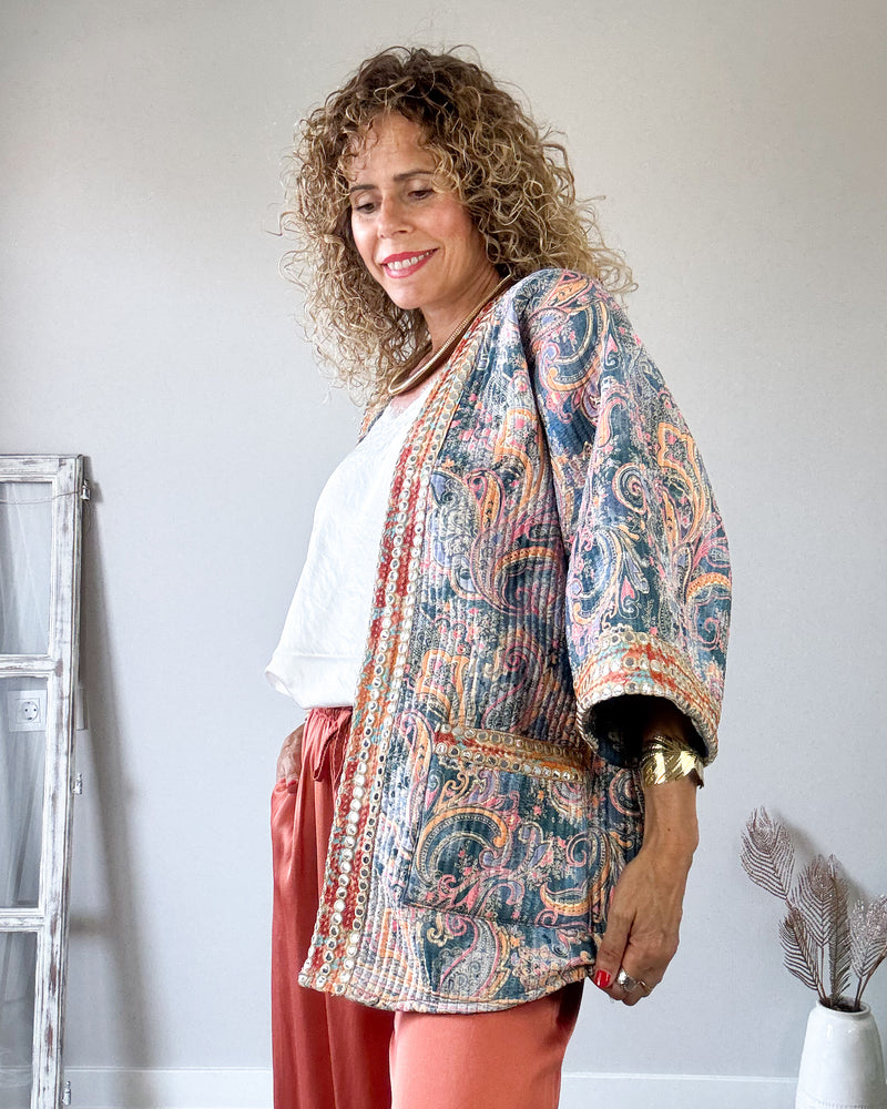 Chaqueta melocotón reversible