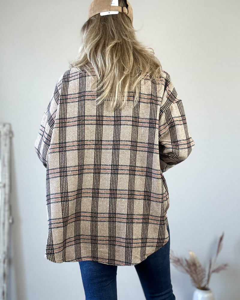 Camisa cuadro polipiel