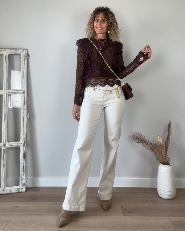 Jeans beige recto