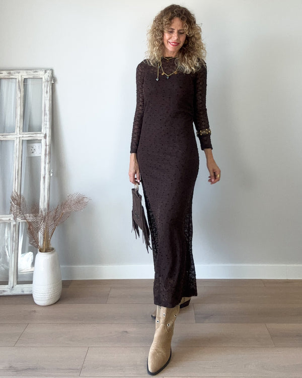 Vestido nudo chocolate