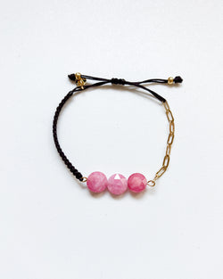 PULSERA ROSA TRIPIEDRA