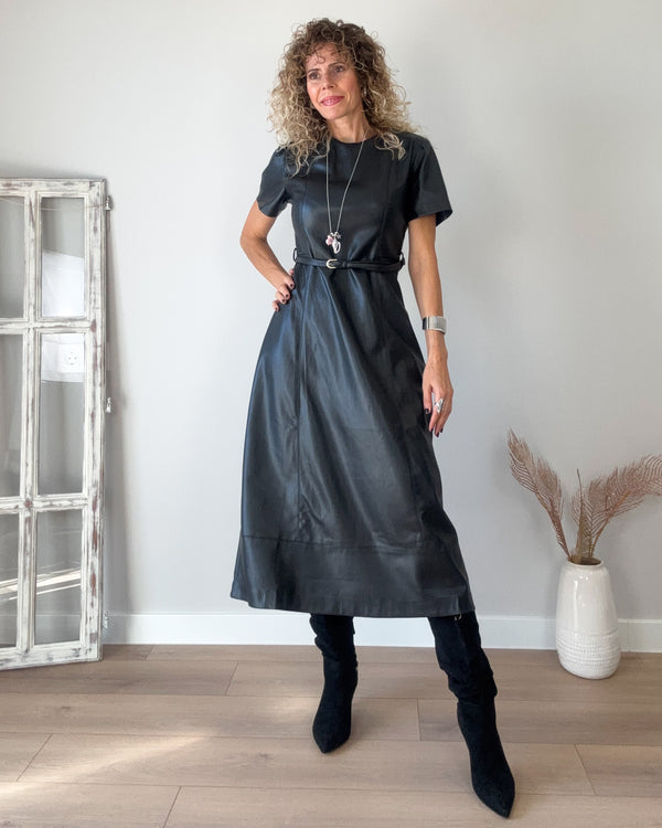 Vestido polipiel black