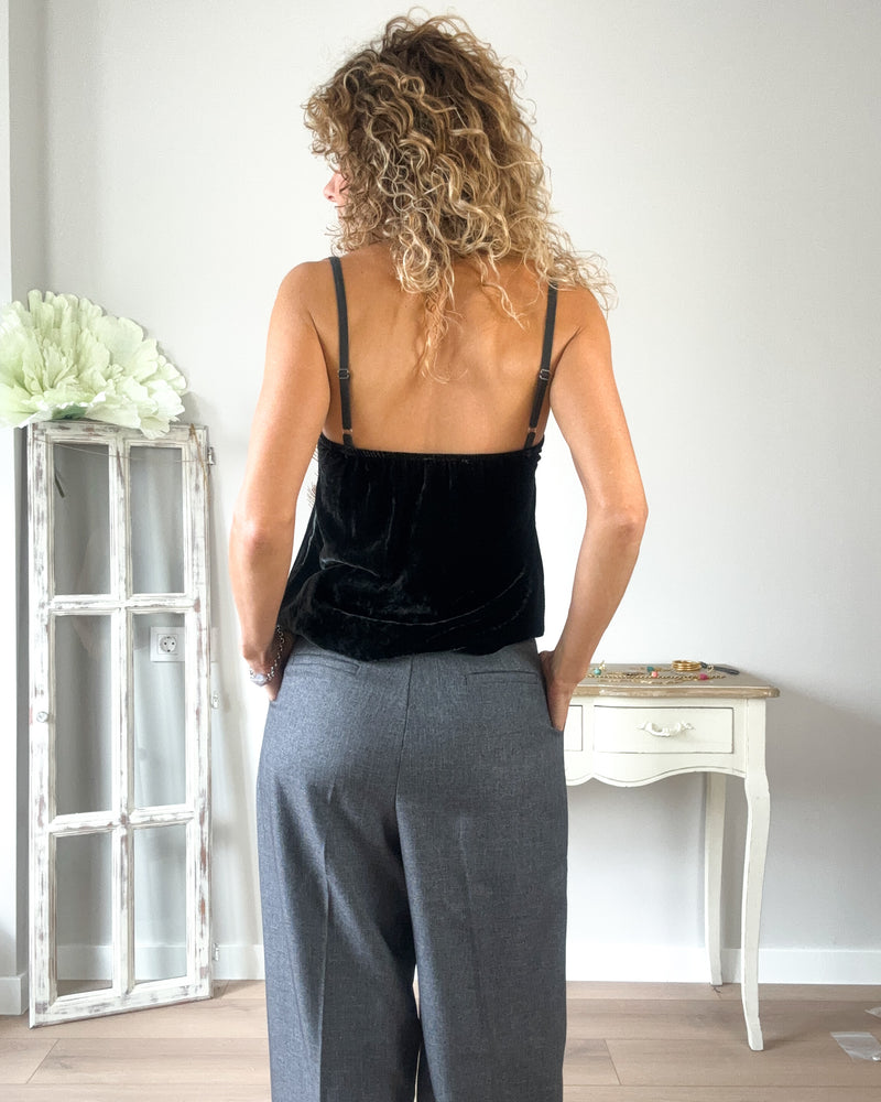 Pantalón gris wideleg