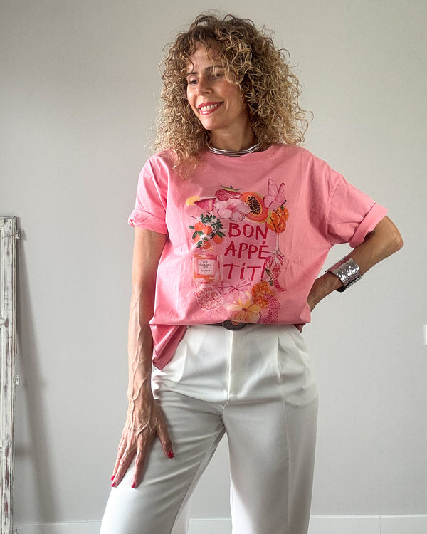 Camiseta rosa fruit