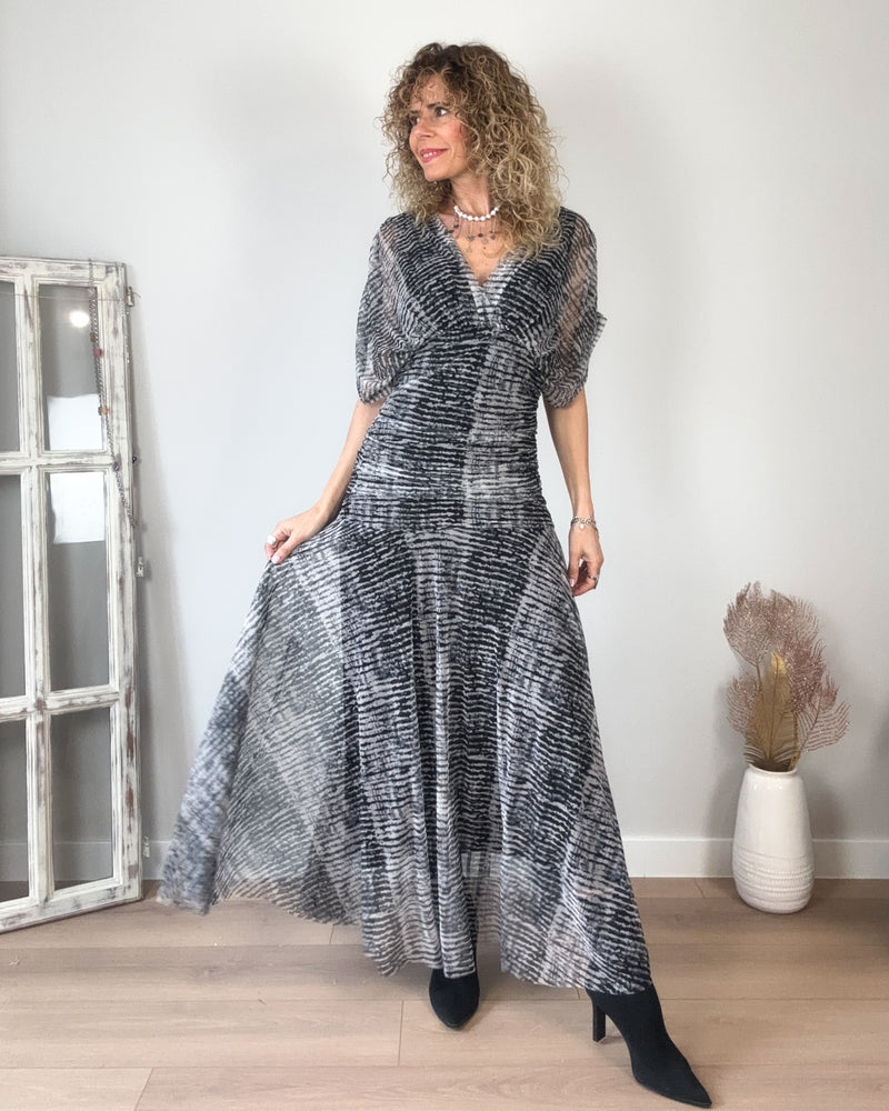 Vestido tul negro blanco
