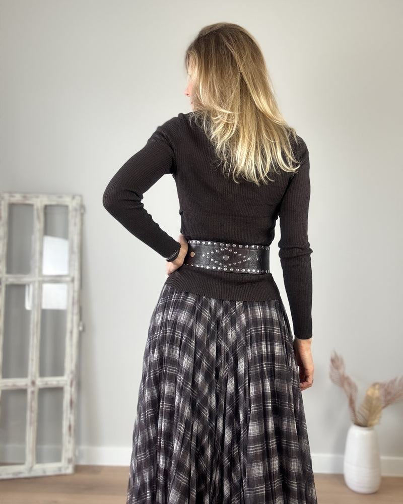 Camiseta marrón drapeada