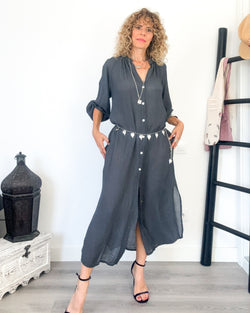 Vestido kaftán antracita