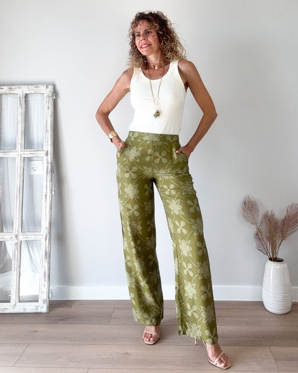 Pantalón verde beige