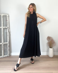 Vestido punto negro iris