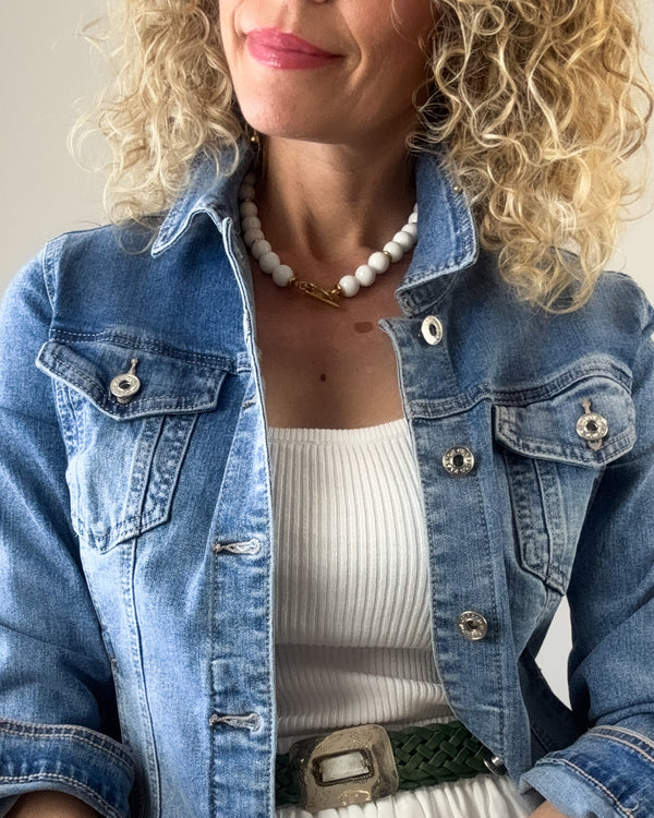 COLLAR BOLAS BLANCAS