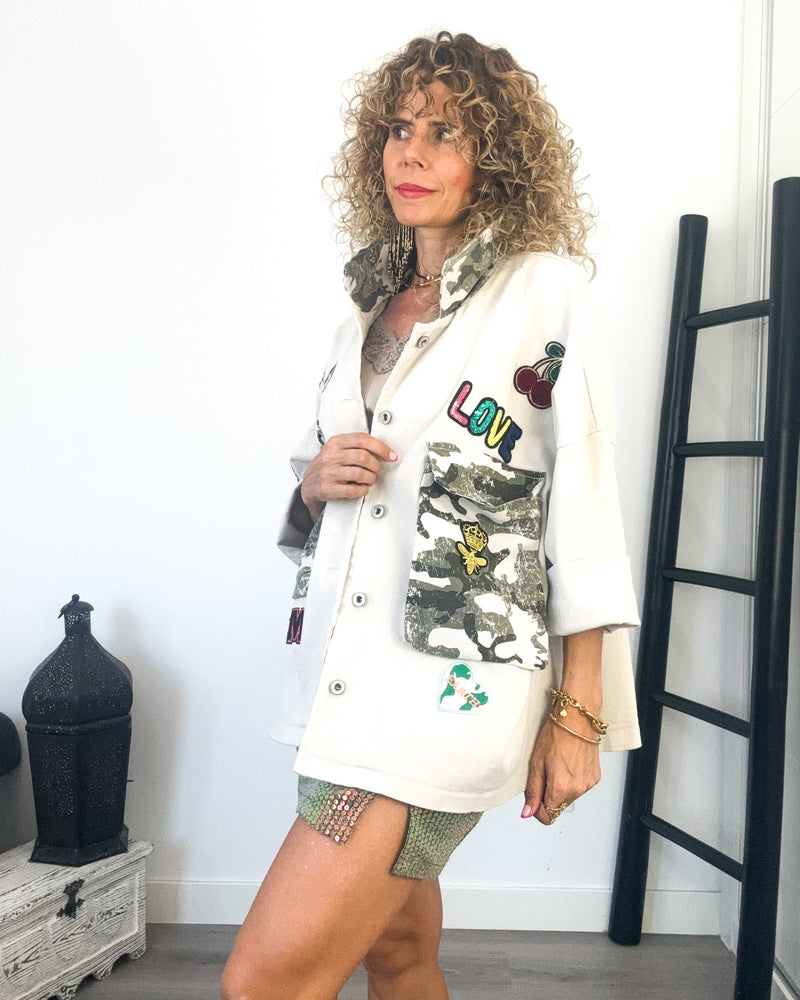 Sobrecamisa denim parches
