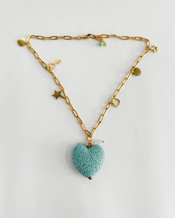 COLLAR CORAZÓN ACUA