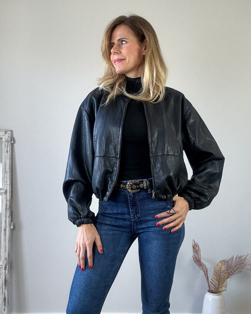 Cazadora black bomber