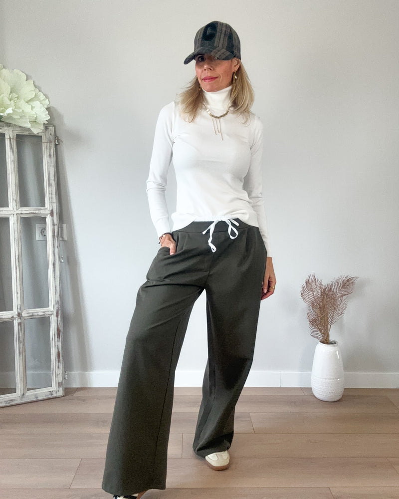 Pantalón caqui wideleg