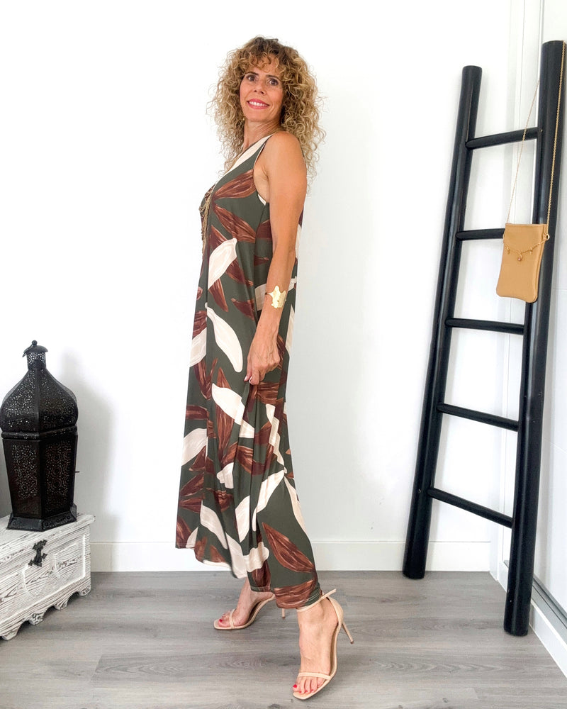Vestido punto hoja