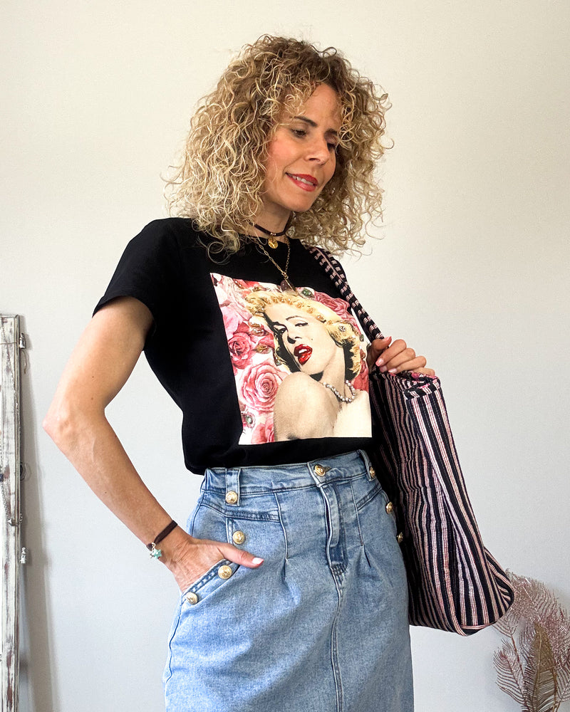 Camiseta negra Marilyn