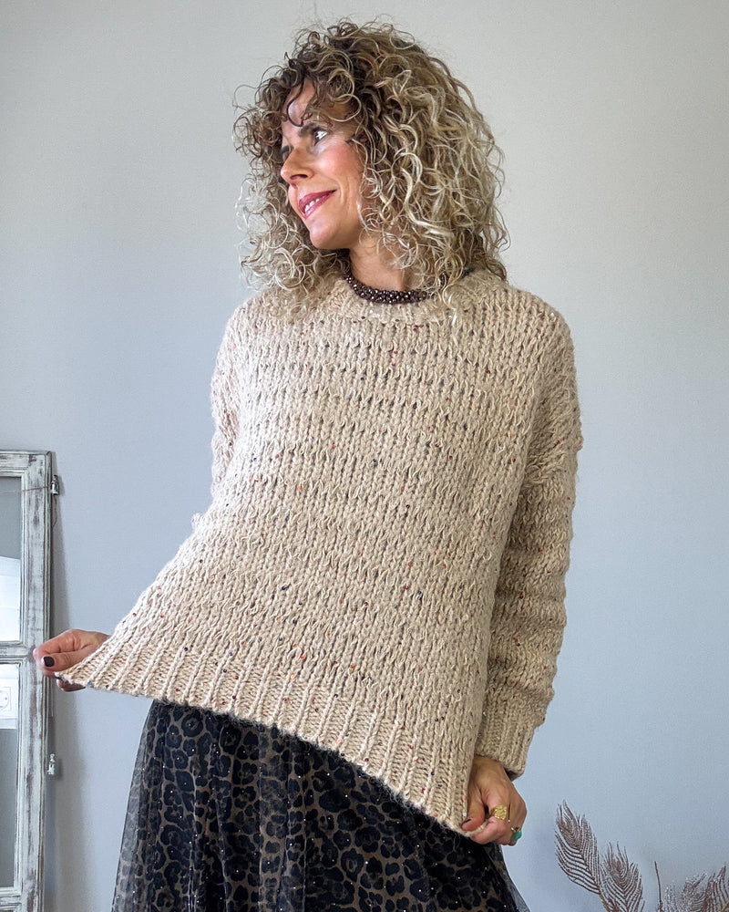 Jersey camel lentejuela