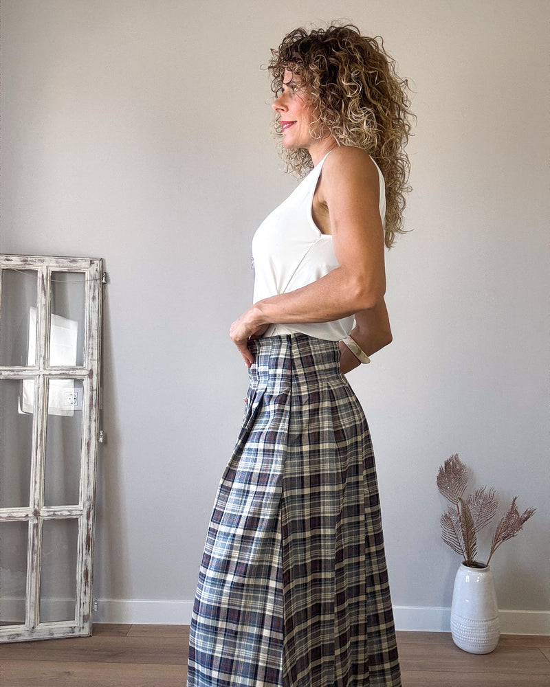 Falda cuadro azul