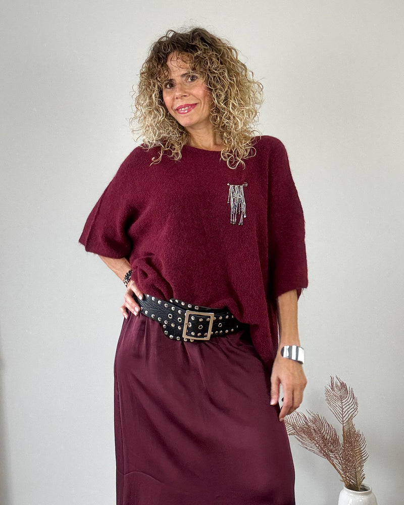 Falda satinada picota
