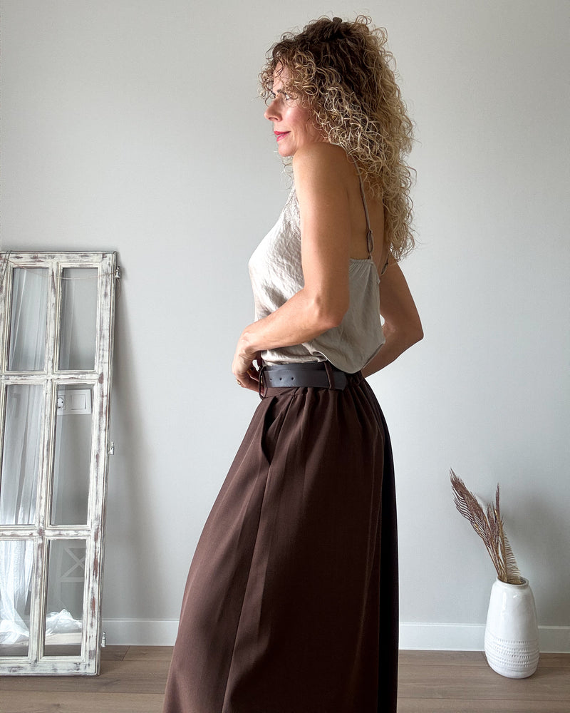 Pantalón chocolate wideleg