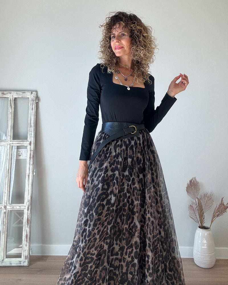 Falda tul print
