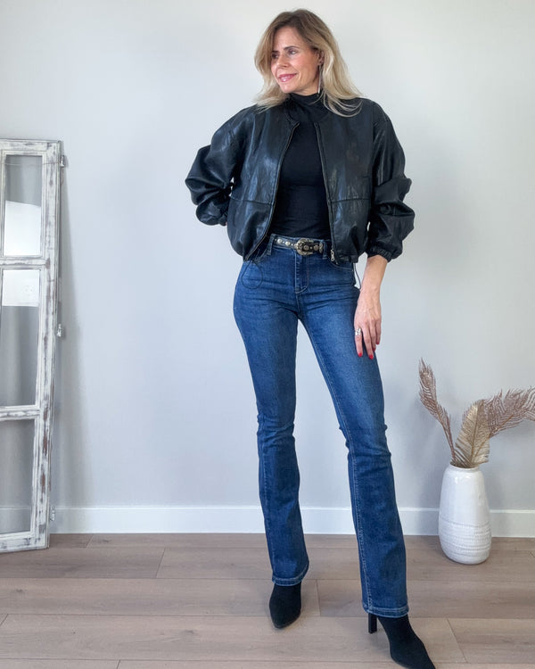 Cazadora black bomber