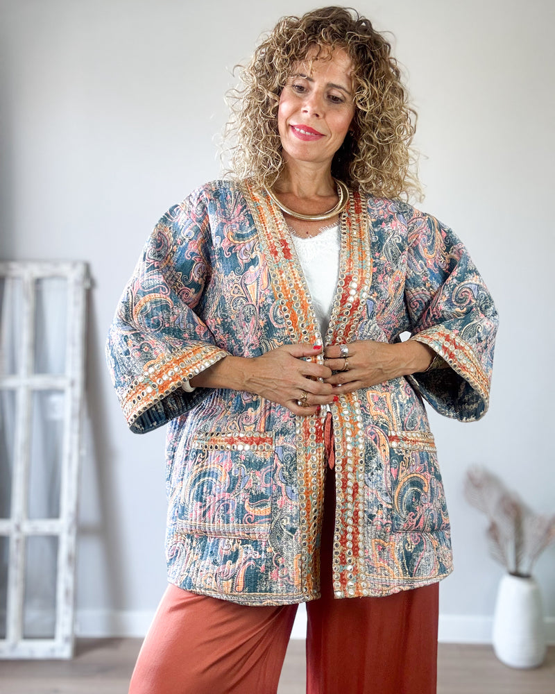 Chaqueta melocotón reversible