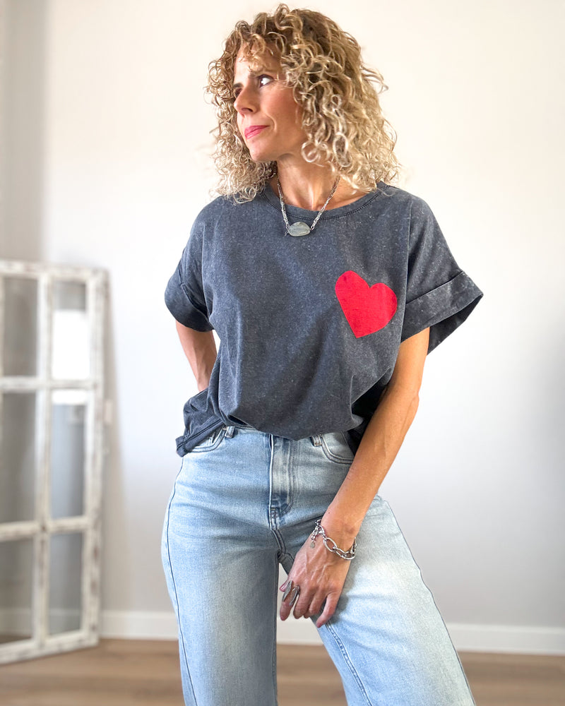 Camiseta mensaje corazón