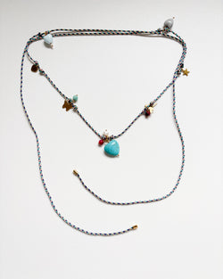 COLLAR CORAZÓN TURQUESA