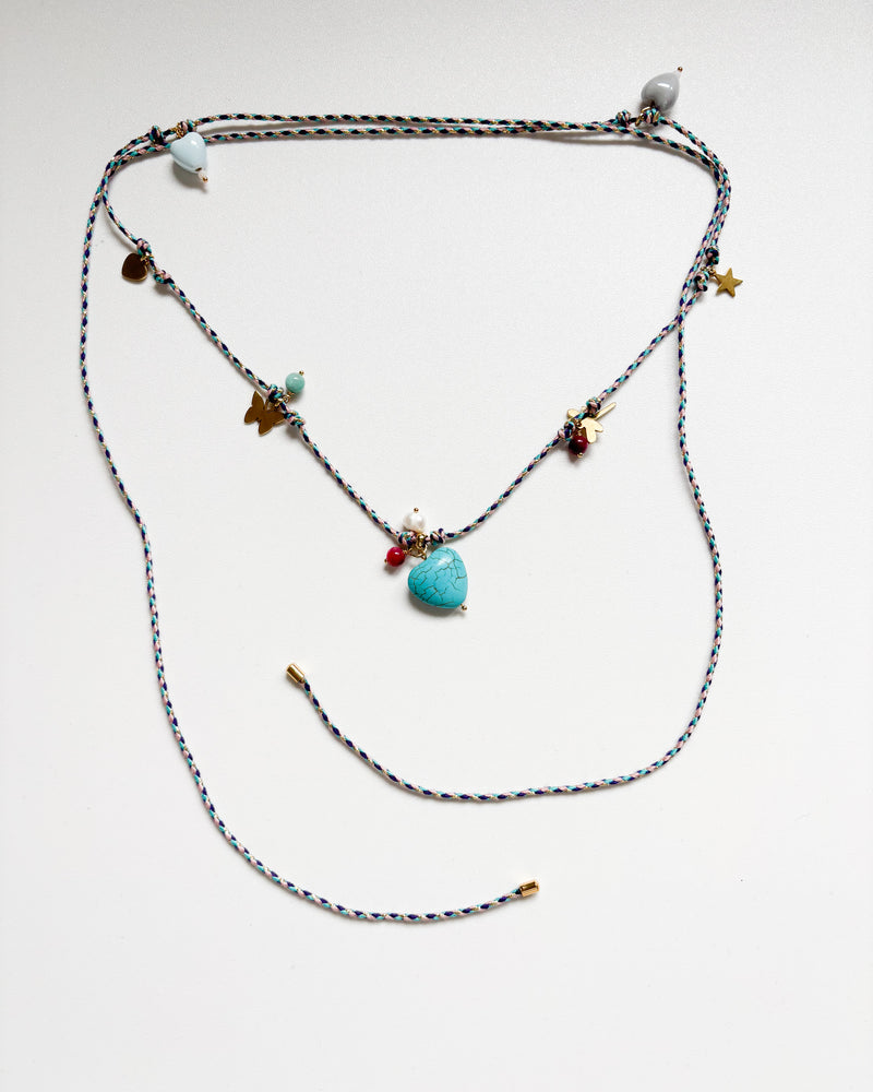 COLLAR CORAZÓN TURQUESA